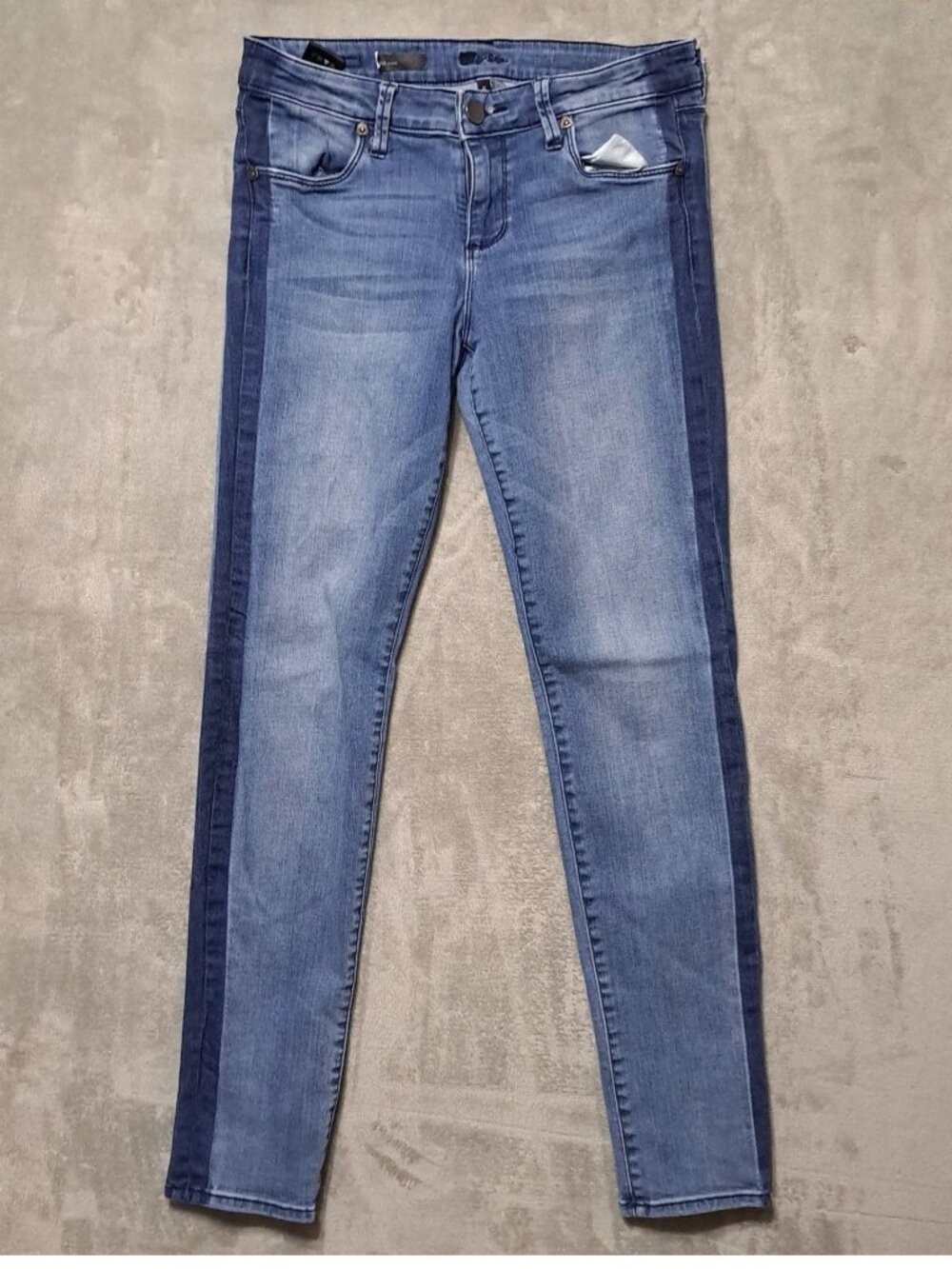 Kut from the Kloth Size 6 Diana Skinny Denim Jeans Blue Two Tone Medium Wash
